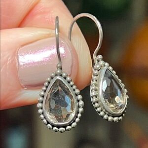 VTG Janice Girardi Design JGD Sterling Silver 925 Faceted Smoky Quartz Earrings